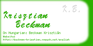 krisztian beckman business card